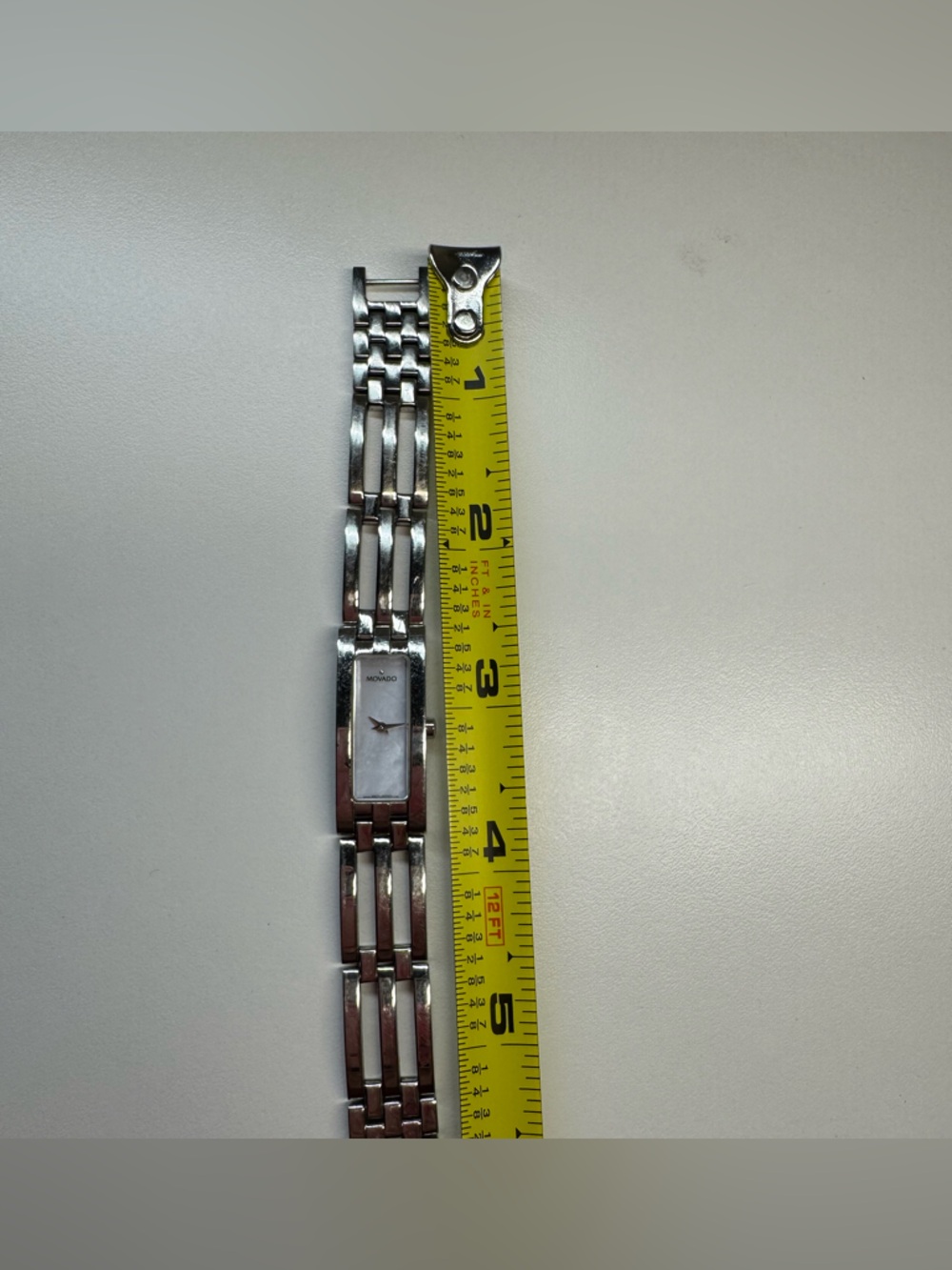 Movado Silver Esperanza Bracelet Watch with White Mother-of-Pearl Dial - Picture 10 of 10